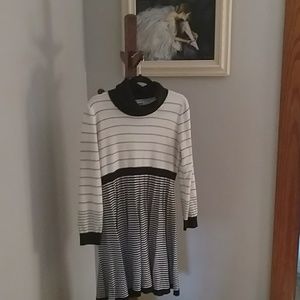 Black and white sweater dress